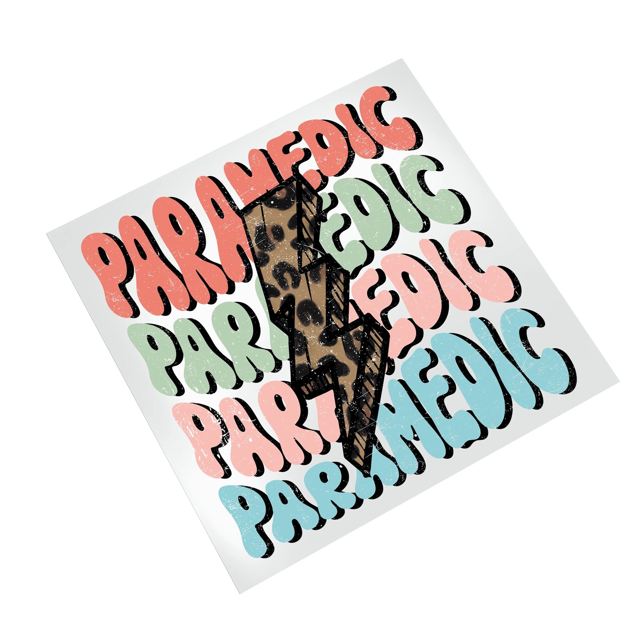 Paramedic DTF Transfer - Wavy Retro Groovy Style Ready to Press